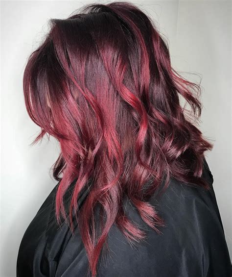 burgundy hairstyles with highlights